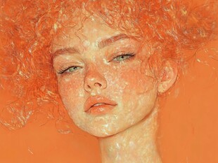 ins橘红色大理石