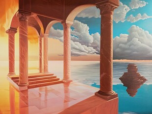 超现实的城堡与水