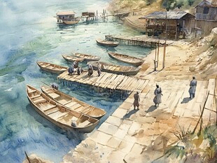 闽南渔村生活场景