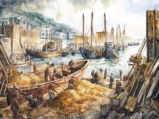 古代航海贸易场景