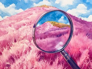 粉红色的超现实风景