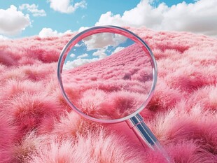 粉红色的超现实风景