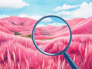 粉红色的超现实风景