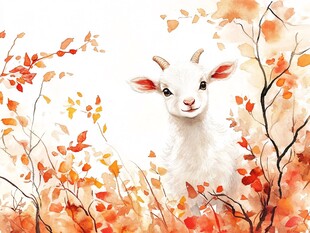 手绘羊咩咩插画