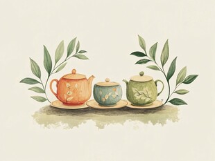 创意茶具茶插画茶图片