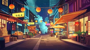 夜市插画