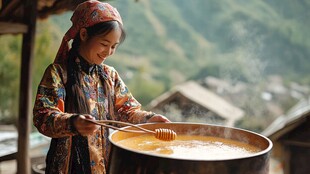 买油茶的女孩