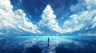 浪漫动漫洁白云朵