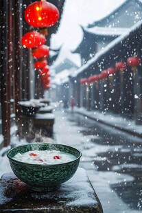 古镇飘雪