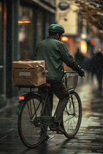 雨中送餐