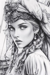 俄罗斯素描线描鼠绘