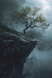 峭壁一棵树