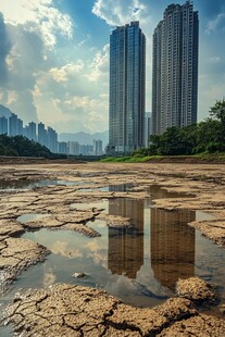 城市楼盘与荒地