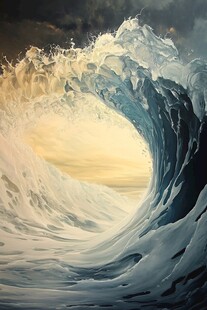 海浪无框画