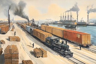 复古铁路运输场景