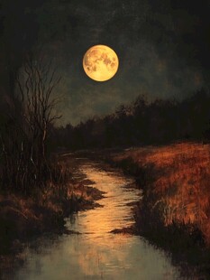 月夜油画