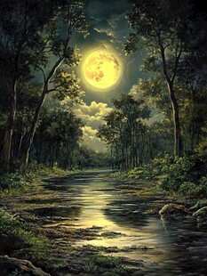 梦幻夜晚立体画