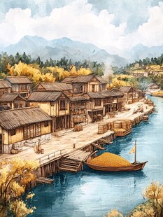 云水谣插画宣传背景