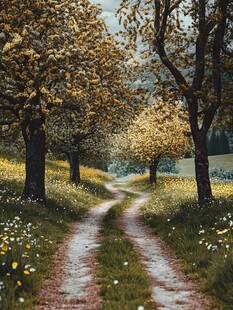 小道秋天唯美小路