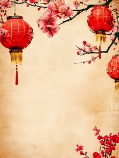 灯笼梅花背景图