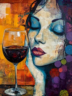 油画抽象画油画酒