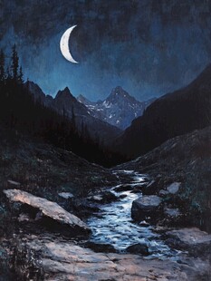 月夜油画