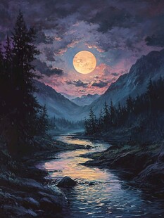 月夜油画