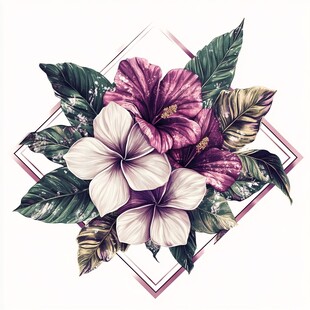 彩色怪兽花朵设计素材