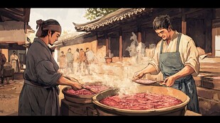 肉铺插画