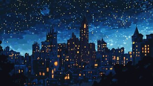夜景插画