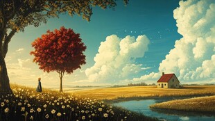 宽屏风景画