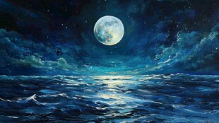 月夜油画
