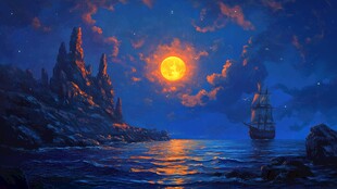 星月河幻想插画