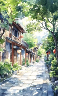 古街插画