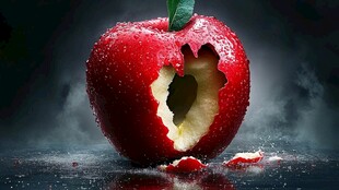 被咬一口的苹果