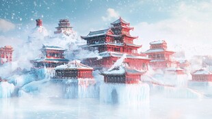 滕王阁雪景背景