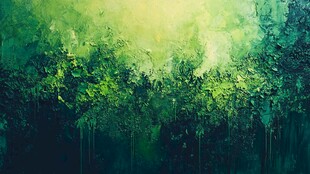 暗绿油画