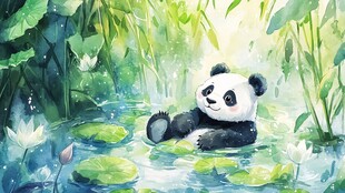 熊猫绘本插图插画
