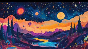 星月河幻想插画