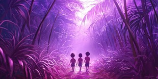 紫色森林主题场景