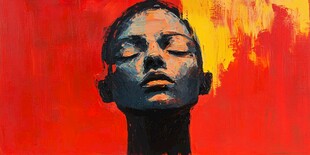 人脸色块拼接装饰画