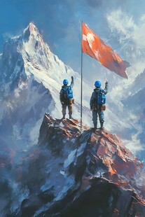 珠穆拉玛峰插画