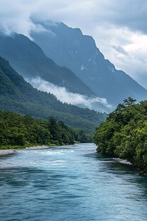 远山云雾高山大河