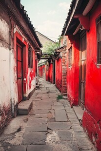 小巷红墙