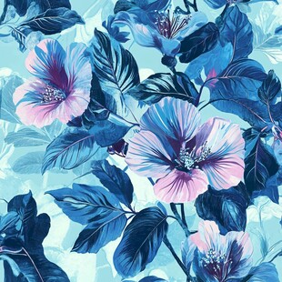 田园风热带树叶花朵