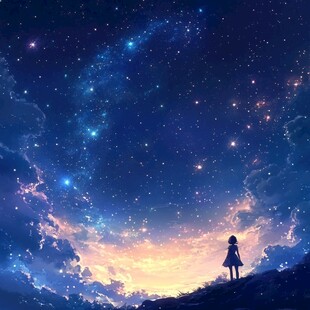 星辰大海女孩背影