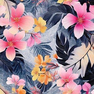 新中式花鸟数码印花