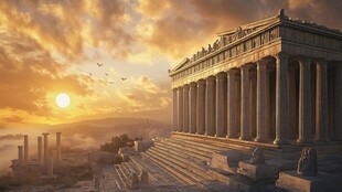 雅典插画宣传素材背景