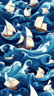 乘风破浪包装插画