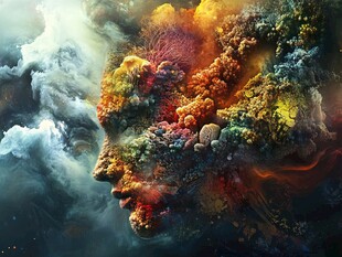 绘画梦幻烟雾五彩